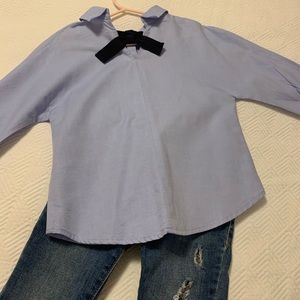 Girls Size 5 Light Blue Zara Button Down